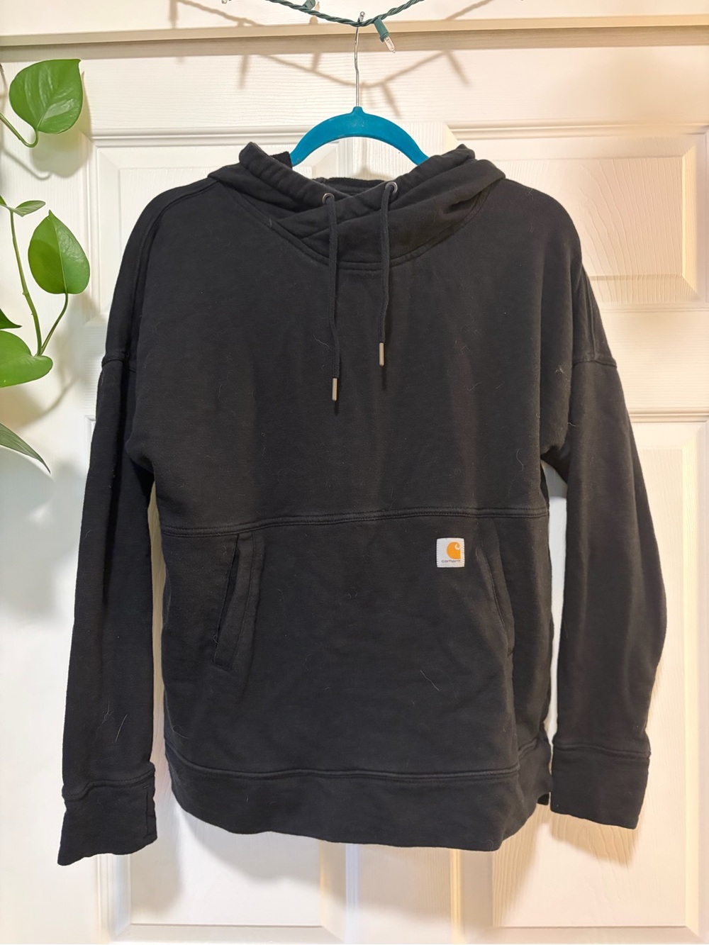 Carhartt Black Pullover Hoodie with Logo Patch